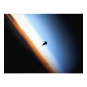 Silhouette van space shuttle Endeavor Foto Afdruk (Voorkant)