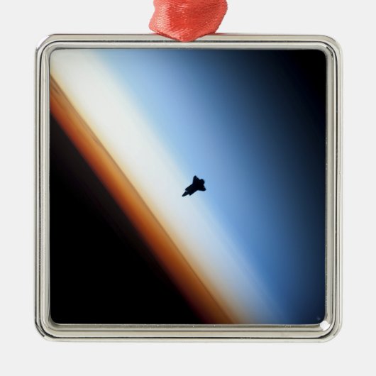 Silhouette van space shuttle Endeavor Metalen Ornament (Voorkant)