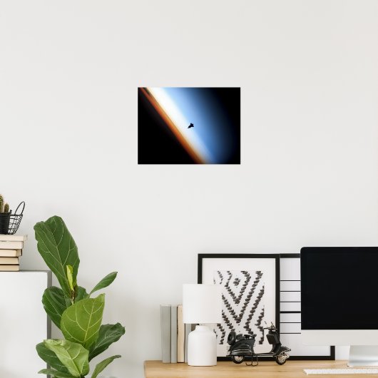 Silhouette van space shuttle Endeavor Poster (Thuiskantoor)