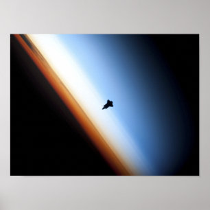 Silhouette van space shuttle Endeavor Poster