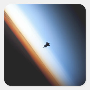 Silhouette van space shuttle Endeavor Vierkante Sticker
