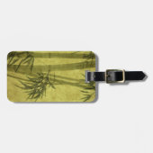 Silhouette van takken van bamboe, op papier bagagelabel (Voorkant horizontaal)