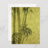 Silhouette van takken van bamboe, op papier briefkaart (Voorkant / Achterkant)