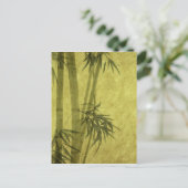 Silhouette van takken van bamboe, op papier briefkaart (Staand voorkant)