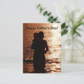 Silhouette van vader en kind briefkaart (Staand voorkant)