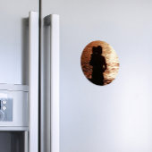 Silhouette van vader en kind magneet