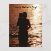 Silhouette van vader en kind Vaderdag Briefkaart (Voorkant)