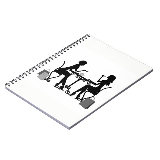 * SILHOUETTE VAN VROUWEN IN LUNCH* SPIRALE NOTEBOO NOTITIEBOEK (Linkerzijde)