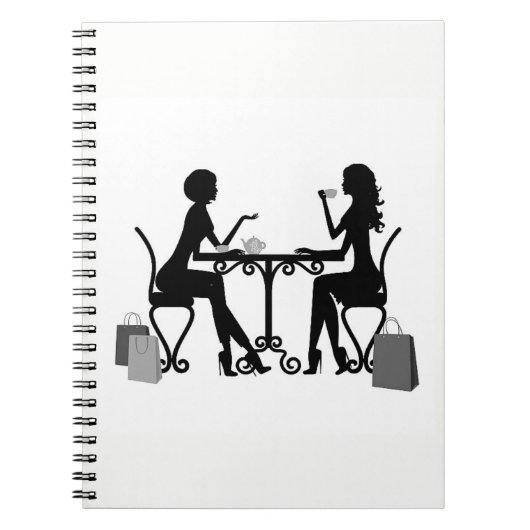 * SILHOUETTE VAN VROUWEN IN LUNCH* SPIRALE NOTEBOO NOTITIEBOEK (Voorkant)