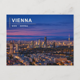 Silhouette van Wenen tijdens de Blauwe Uur Briefkaart