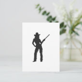 Silhouette van Western Cowgirl Briefkaart (Staand voorkant)