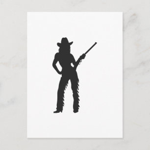 Silhouette van Western Cowgirl Briefkaart