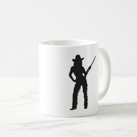 Silhouette van Western Cowgirl Koffiemok (Voorkant rechts)