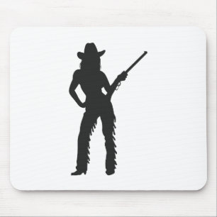Silhouette van Western Cowgirl Muismat
