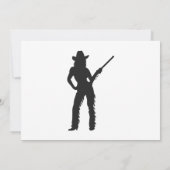 Silhouette van Westerne Cowgirl Kaart (Achterkant)