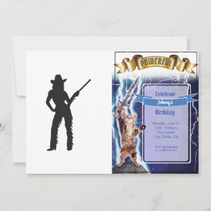 Silhouette van Westerne Cowgirl Kaart