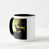 Silhouette van wolvenhowling mok (Voorkant links)