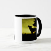 Silhouette van wolvenhowling mok (Voorkant rechts)