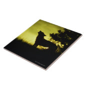 Silhouette van wolvenhowling tegeltje (Zijkant)
