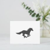 Silhouette van zwarte rijppaarden briefkaart (Staand voorkant)