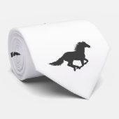 Silhouette van zwarte rijppaarden stropdas (Opgerold)