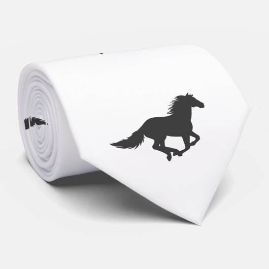 Silhouette van zwarte rijppaarden stropdas (Opgerold)