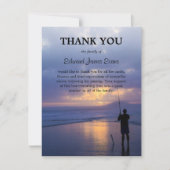 Silhouette Visser, Zonsondergang en Oceaan Dank u Bedankkaart (Voorkant)
