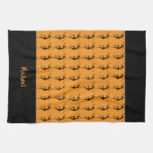 Silhouette Voetbal, Afrikaans Sinaasappel Theedoek (Horizontaal)