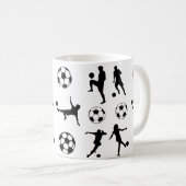 Silhouette Voetbal voor voetzoekerspeler Koffiemok (Voorkant rechts)