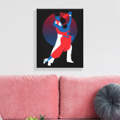 Silhouette voor rood en blauw dansen - Tango-danse Canvas Afdruk (Insitu (Woonkamer))