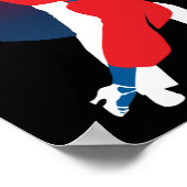 Silhouette voor rood en blauw dansen - Tango-danse Poster (Hoek)