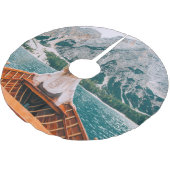 Silhouette Vrouw Alpine Lake Natuur Kerstboom Rok (Gekanteld)