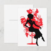 Silhouette vrouw die op een stoel zit uitnodiging briefkaart (Voorkant / Achterkant)