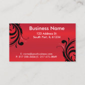 Silhouette Vrouw Haarstylist | Red Visitekaartje (Achterkant)