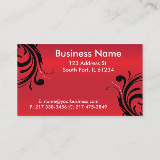 Silhouette Vrouw Haarstylist | Red Visitekaartje (Achterkant)