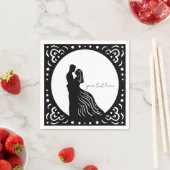 Silhouette Wedding Couple Black papieren servetten (Insitu)