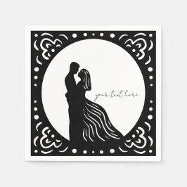 Silhouette Wedding Couple Black papieren servetten
