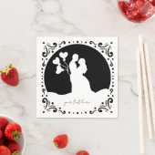 Silhouette Wedding Couple White paper luiers Servet (Insitu)