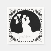 Silhouette Wedding Couple White paper luiers Servet (Voorkant)