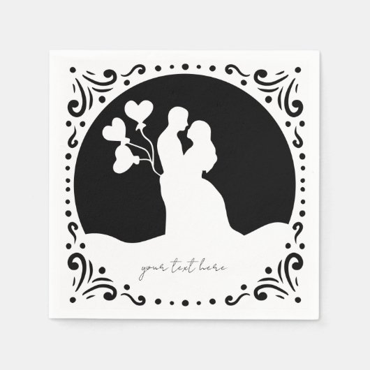 Silhouette Wedding Couple White paper luiers Servet (Voorkant)