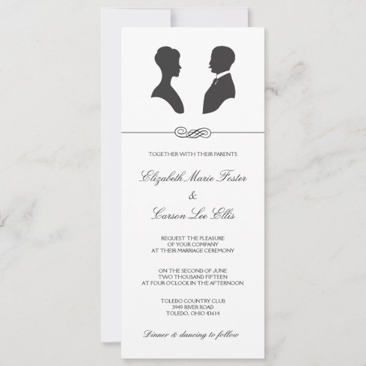  Silhouette Wedding Kaart (Voorkant)