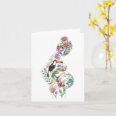 Silhouette Wenskaart Kaart (Gele Bloem)