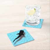 Silhouette Whale Shark in zwempool Kartonnen Onderzetters (Insitu)