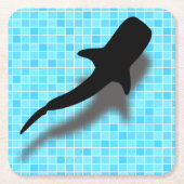Silhouette Whale Shark in zwempool Kartonnen Onderzetters (Voorkant)