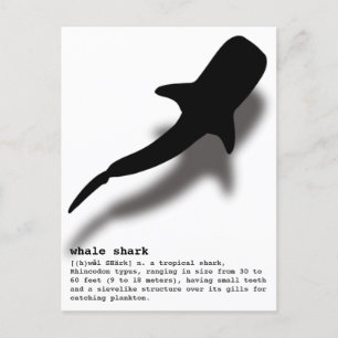 Silhouette Whale Shark met definitiestrand Briefkaart