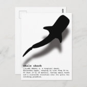 Silhouette Whale Shark met definitiestrand Briefkaart (Voorkant / Achterkant)