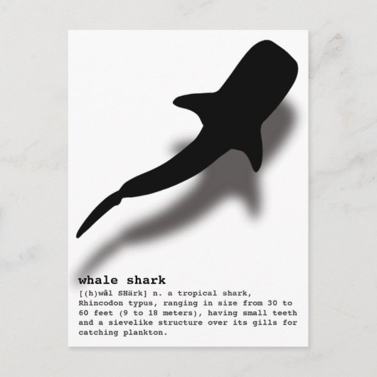 Silhouette Whale Shark met definitiestrand Briefkaart (Voorkant)