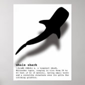 Silhouette Whale Shark met definitiestrand Poster (Voorkant)