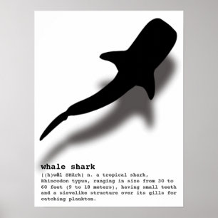 Silhouette Whale Shark met definitiestrand Poster