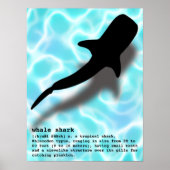 Silhouette Whale Shark met definitiestrand Poster (Voorkant)